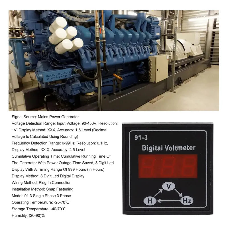 Voltimetro Horometro Hz 220v 380v Mono Trifasico Generador