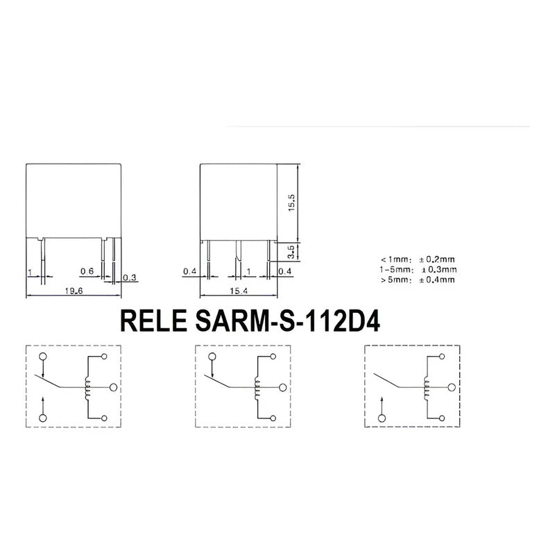 Rele Sarm-s-112d4 14vdc 15a 5 Contactos