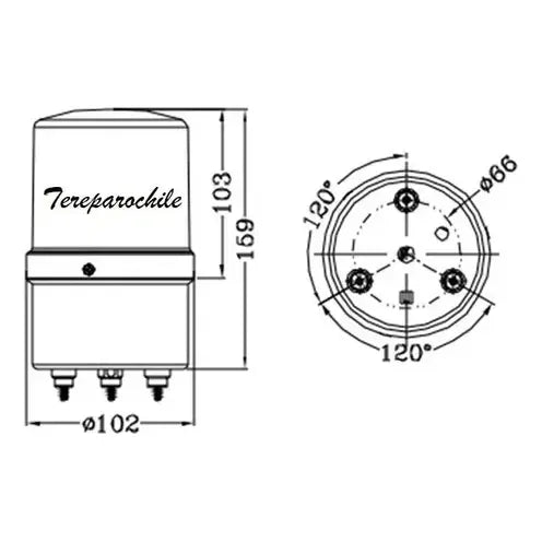 Lampara Led Baliza 12v - 24v Dc Alarma Control Acceso Porton