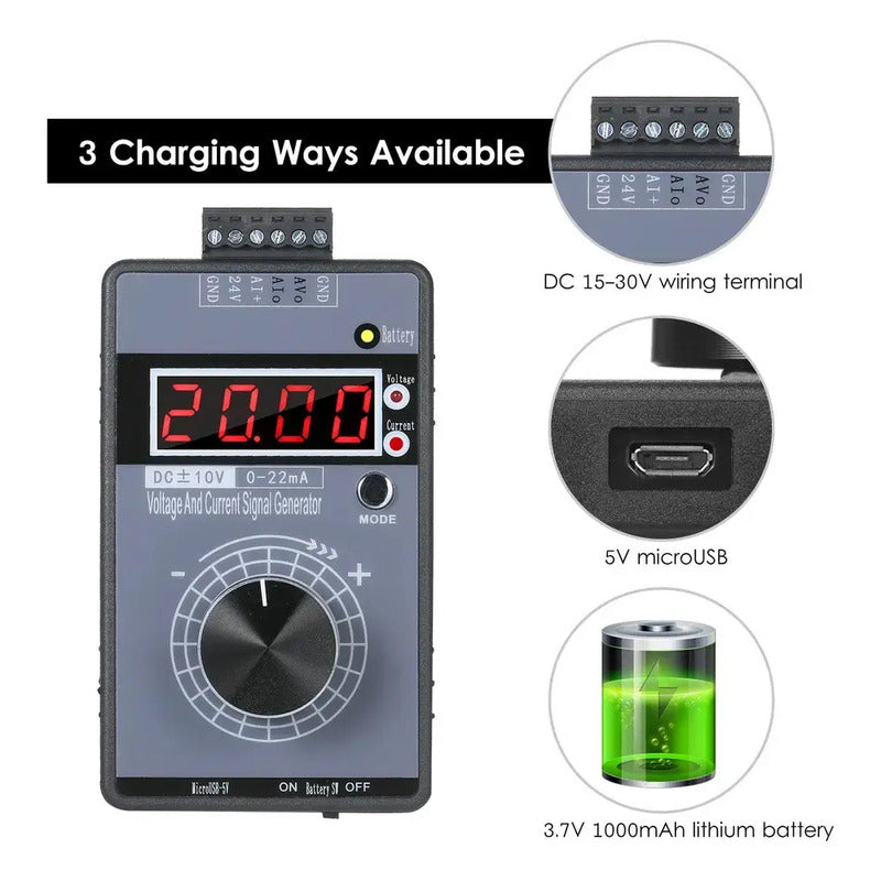 Generador Señal Digital Corriente 4-20ma Voltaje -10v 0v 10v