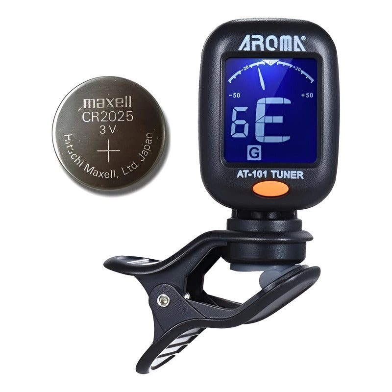 Afinador Digital Clip Para Guitarra Bajo Ukelele Con Pila