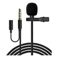 Micrófono Condensador Lavalier Solapa Para Celulares Tab Pc Negro
