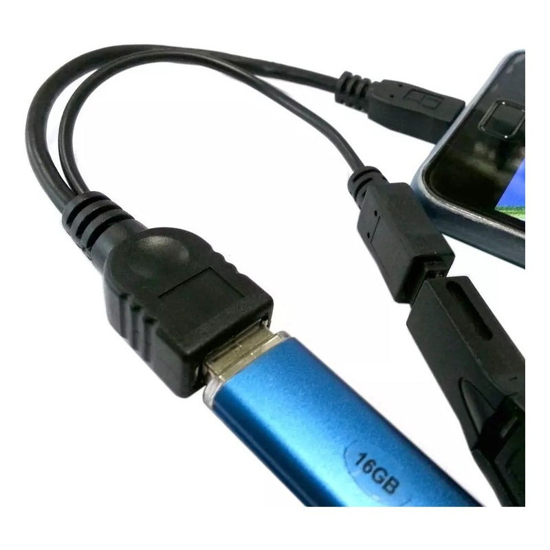 Adaptador Micro Usb Otg Puerto De Alimentación Macho Hembra Negro