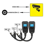 Balun De Vídeo Pasivo Rj45 Cat6-5 Hd-cvi Tvi Ahd Para Cctv Negro