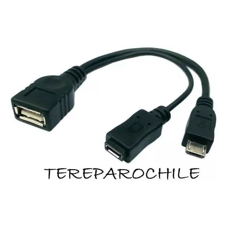 Adaptador Micro Usb Otg Puerto De Alimentación Macho Hembra Negro