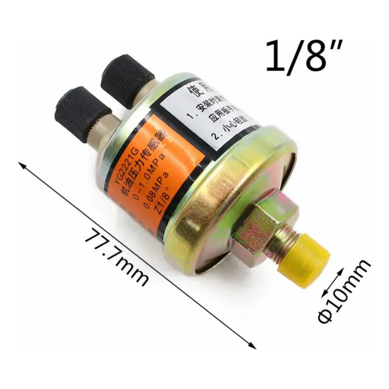 Sensor Presión Aceite Generador Npt 1/8 Electrogeno 10mm