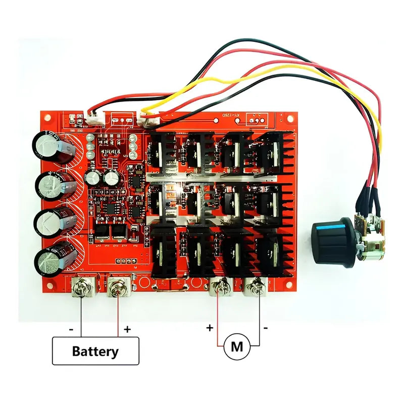 Dimmer Control Velocidad Motor Dc 9v 12v 24v 60a Pwm 3000w Hasta 50v Dc