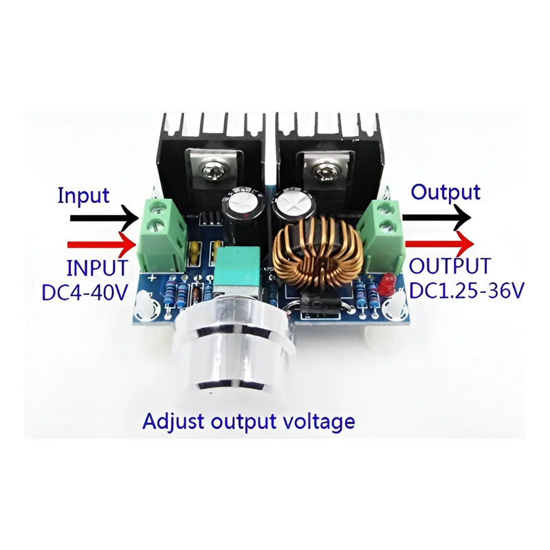 Convertidor Step Down Dc-dc Xl4016 200w 8a 4-40v A 1.25-36v
