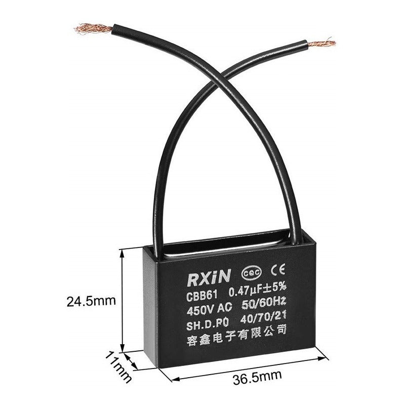 Capacitor Condensador Cbb61 0.47uf 450vac 0.47 Uf Motor