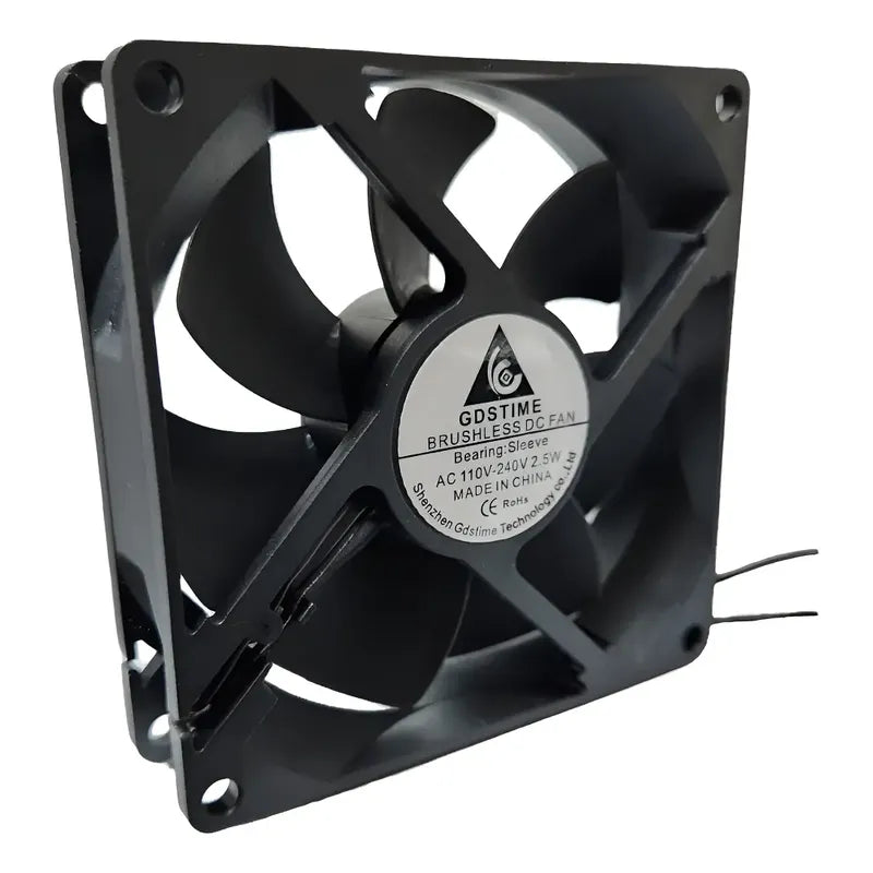 Ventilador Fan Cooler 92x92x25mm 110v 220v 2.5w 9225 9,2cm Negro