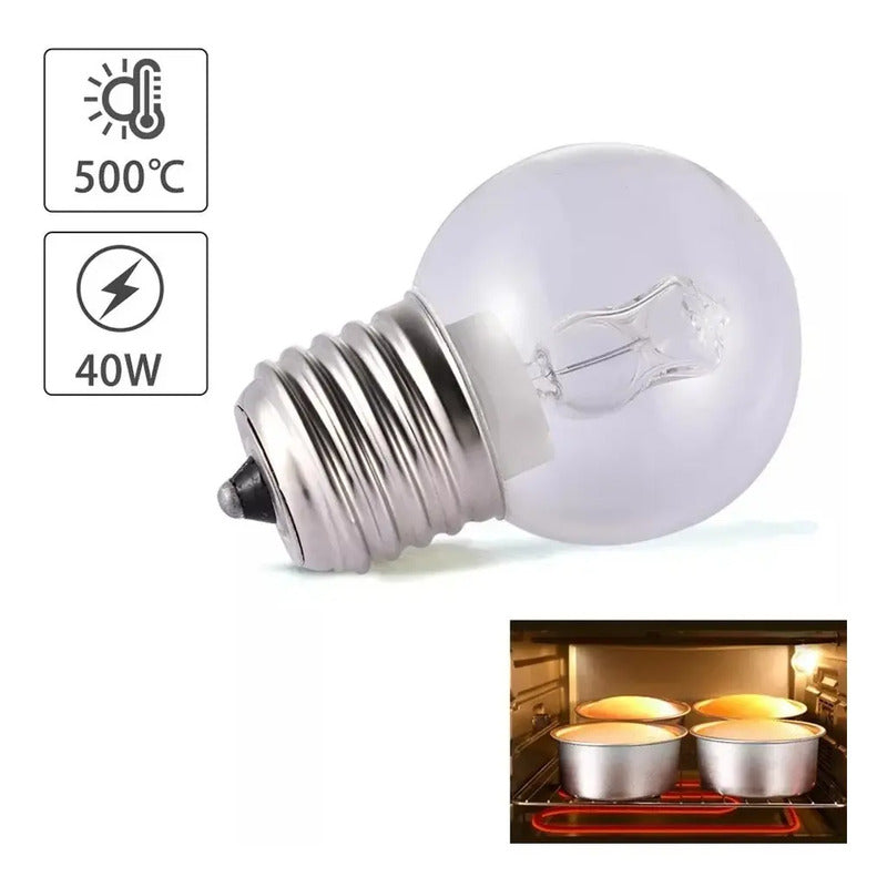 Ampolleta Horno Alta Temperatura 500°celsius 40w 220v E27 Halogena