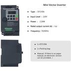 Variador De Frecuencia 2.2kw Entrada 1f Salida 3f 0-220v 10a