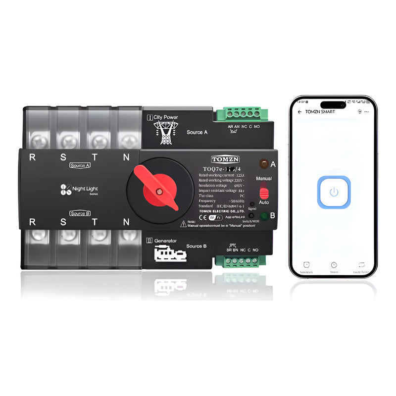 Ats Interruptor Trifasico 125a 220v Wifi Smart App Ewelink Negro