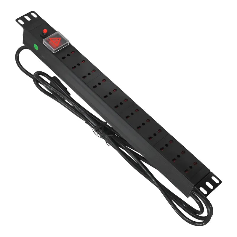 Pdu Rackeable Zapatilla Electrica 12 Enchufes Cable 3 Mt 19  Negro