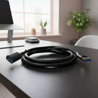 Cable Extensión Alargador Usb A Macho Hembra 2 Mt Usb 3.0 Negro