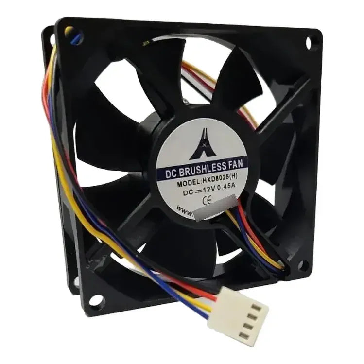 Ventilador Fan Cooler Hxd8025 12v 80x25mm 8025 4 Pines Negro