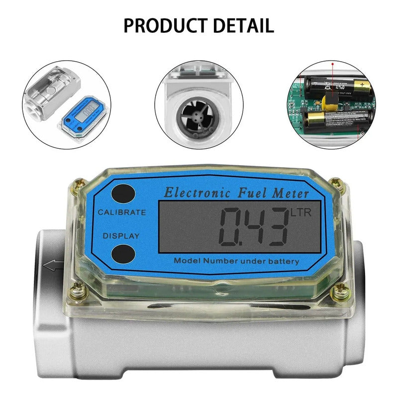 Medidor Liquidos Digital Flujometro Caudalimetro 1puLG K24