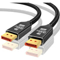Cable Displayport 2.1 A 2.1 8k 16k 240hz 2m Negro Nylon Trenzado