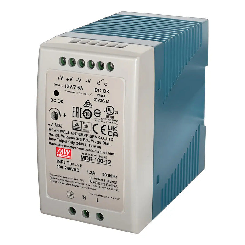 Fuente Poder Switch Riel Din Mean Well Mdr-100-12 12v 7.5a