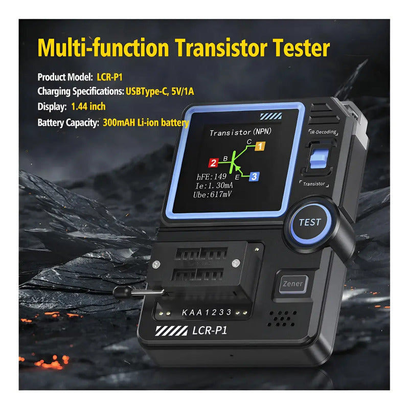 Probador Transistores Diodos Condensadores Tester Esr Lcr-p1