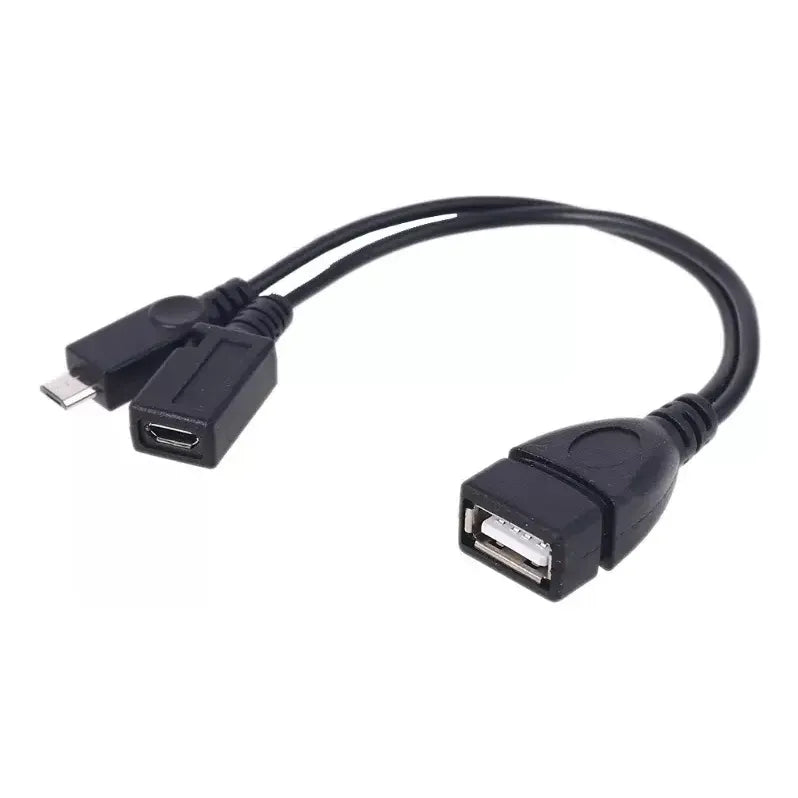 Adaptador Micro Usb Otg Puerto De Alimentación Macho Hembra Negro