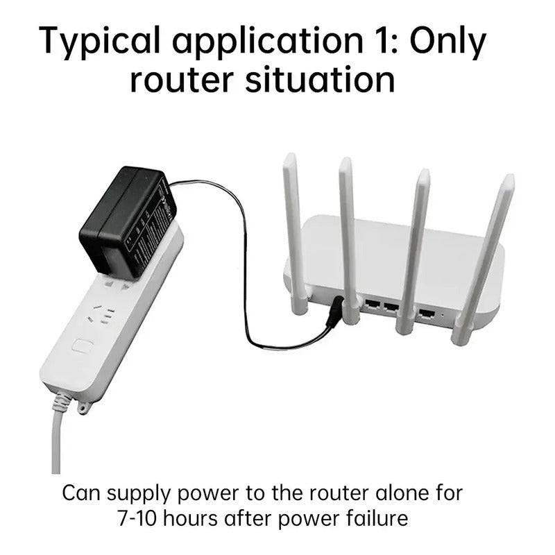Mini Ups Portátil Dc 12v 9v 5v 5000mah Router Cámaras Negro