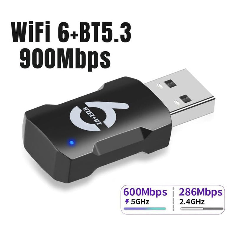 Adaptador Usb Wifi6 Bluetooth 5.3 Ax900 Doble Banda 2.4/5ghz