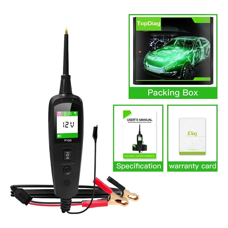 Punta Lógica 12-24 Probador De Circuito Eléctrico Automotriz Verde