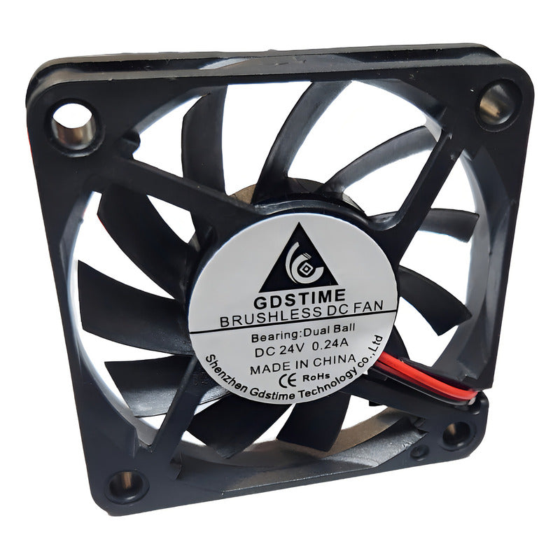 Ventilador Cooler 60x10mm 24v 2 Pines Tereparochile Led Negro