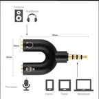 Adaptador 3.5mm Audio Macho Microfono Audifono Hembra Pololo