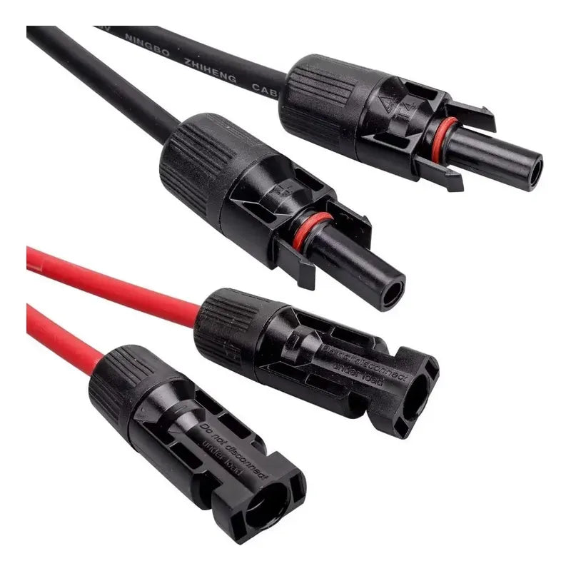 Par Cable Solar 6mm Rojo Y Negro 3 Metros Conectores Mc4 Bicolor