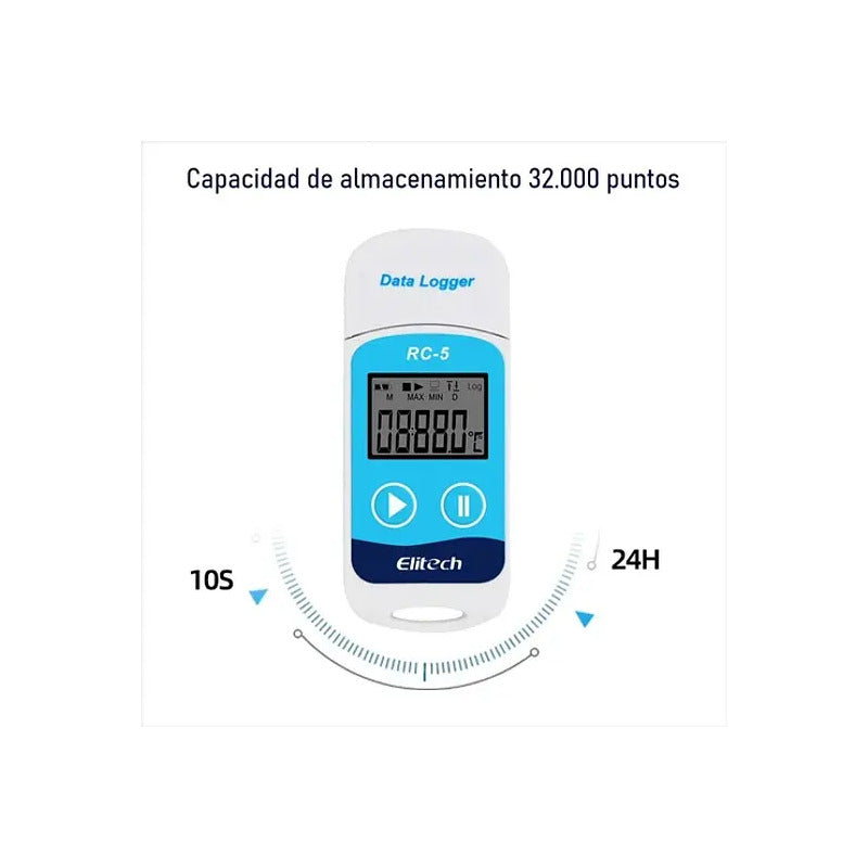 Data Logger Usb Rc-5 Registrador De Temperatura Ambiental
