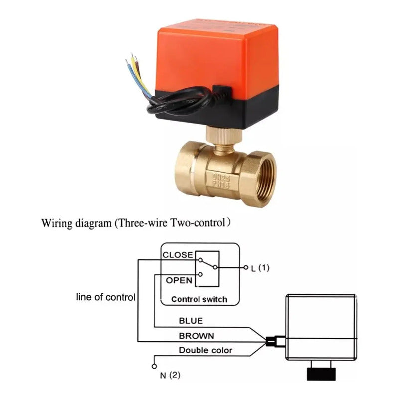 Electro Valvula Bola Llave Motorizada 220v Dn25 Actuador