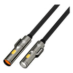 Cable Carga Rapida Usbc 240w 480mbps Con Linterna Encendedor Trenzado 1.2 Metros Negro