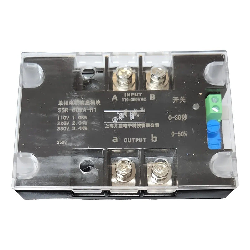 Partidor Suave De Motor Monofasico 2kw Ssr-60wa-r1 1hp- 2 Hp