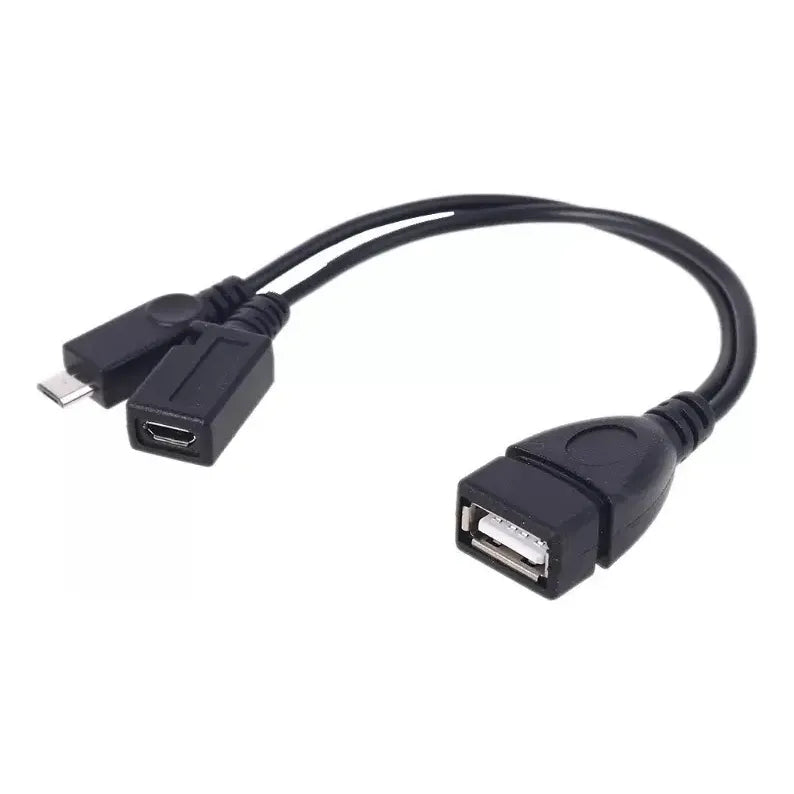 Cable Usb Otg Micro Usb Puerto De Alimentación Macho Hembra Negro