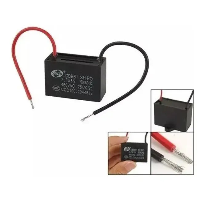 Capacitor Condensador Cbb61 2uf 450vac 2.0 Uf Motor
