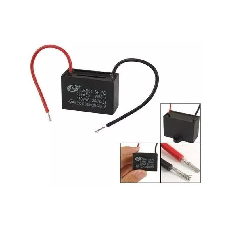 Capacitor Condensador Cbb61 2uf 450vac 2.0 Uf Motor