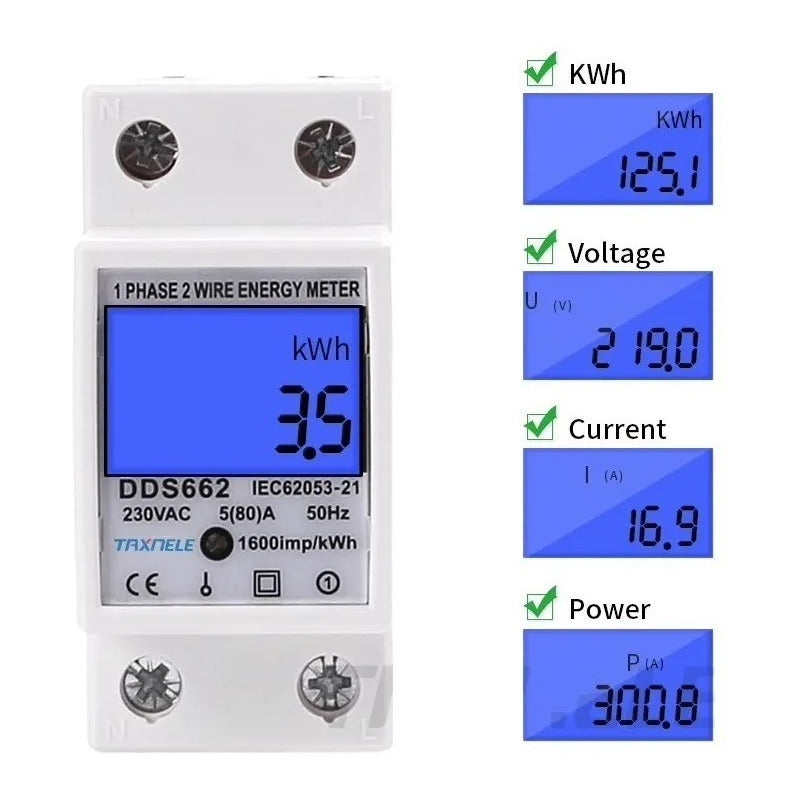 Medidor Energia Electrica Remarcador Monofasico 220v 80a 2p