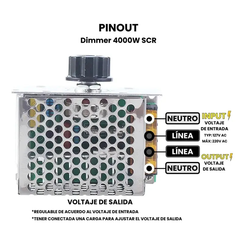 Dimmer Control Regulador Velocidad Pwm Scr 4000w 220v