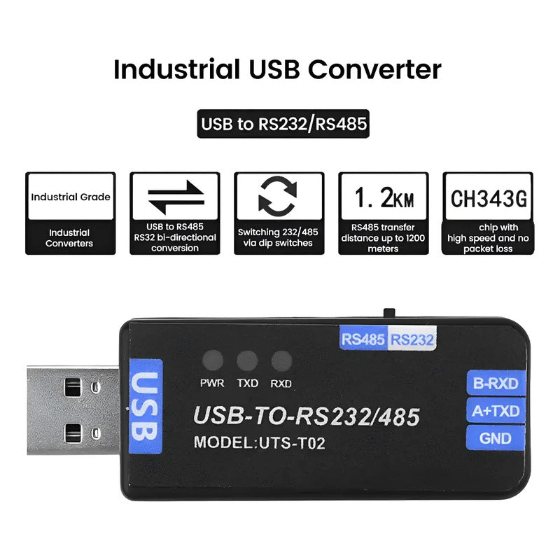 Modulo Convertidor Usb A Rs232 Rs485 Comunicacion Industrial