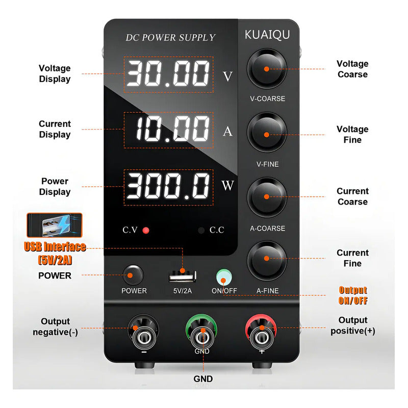 Fuente De Poder N-pw C3206 Regulable De 0 A 30v Y 0 A 6a, 192w