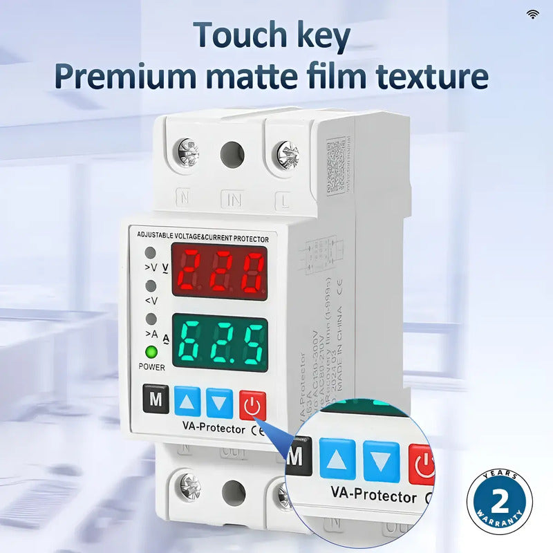 Protector Alto Bajo Voltaje Corriente Ajustable 63a 220v Din