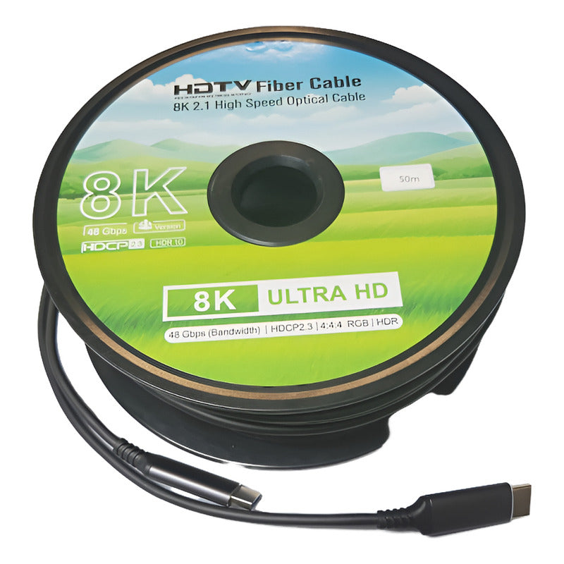Cable Hdmi De Fibra Optica 48gbps 8k 2.1 Ultra Hd 100 Metros