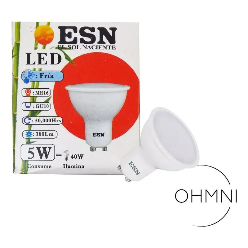 Ampolleta Led Gu10 5w Luz Fría 6500k 380lm Blanco Frío