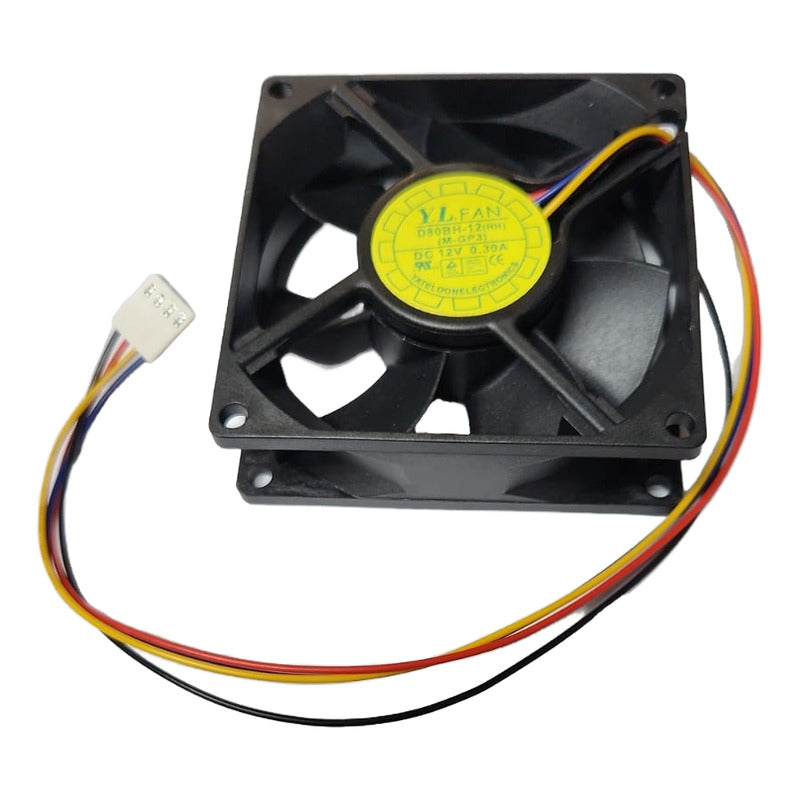 Ventilador Fan Cooler D80bh-12 Dc 12v 80x25mm 8025 4 Pines Negro