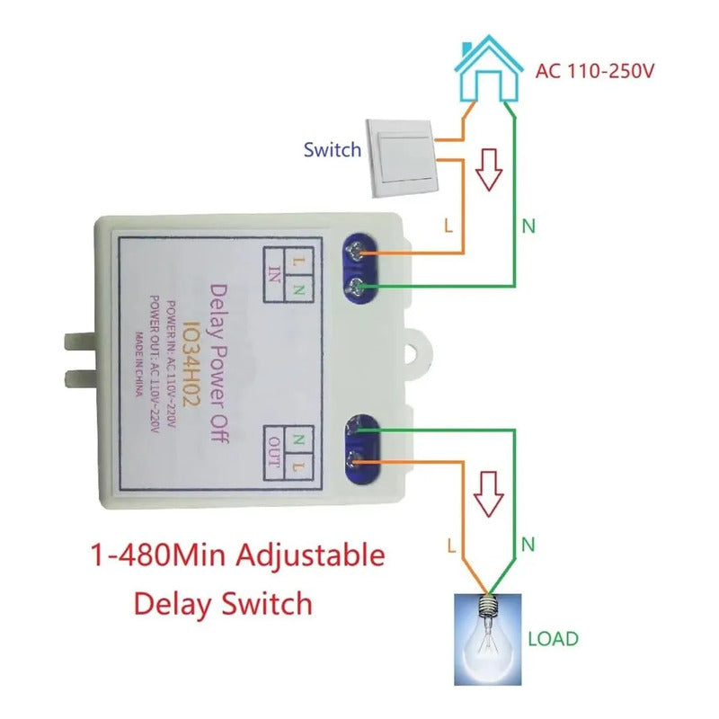 Relay Temporizador De Retardo A Desconexion Ac 110-220v