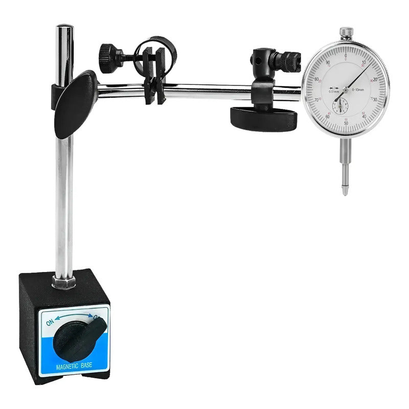 Reloj Comparador Base Magnetica 0-10mm Torno Fresa 0.01mm