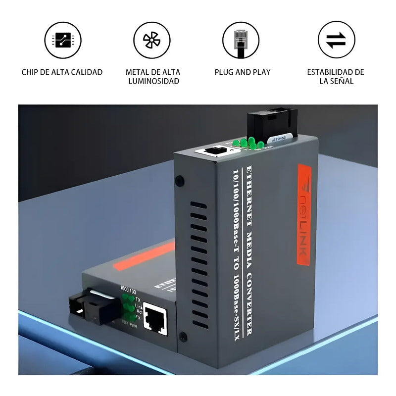 Convertidor Fibra Optica Ethernet Ftth Htb-gs-03 10/100/1000