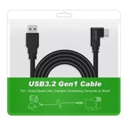 Cable Usb Para Oculus Link Quest 2 Vr Usb-c A 3.2 5mt 5gbps Negro